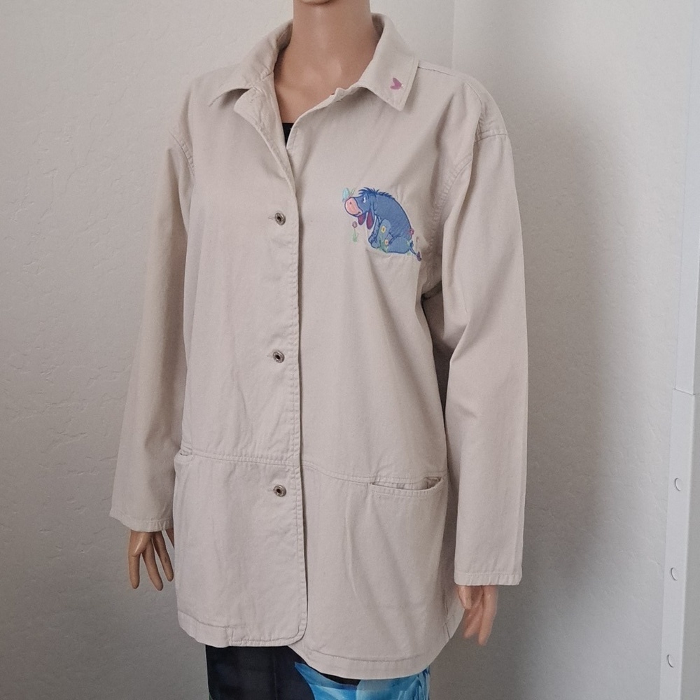 Disney Vintage Cream Utility Jacket with Eeyore Embroidered Detail Size Large - Picture 9 of 14